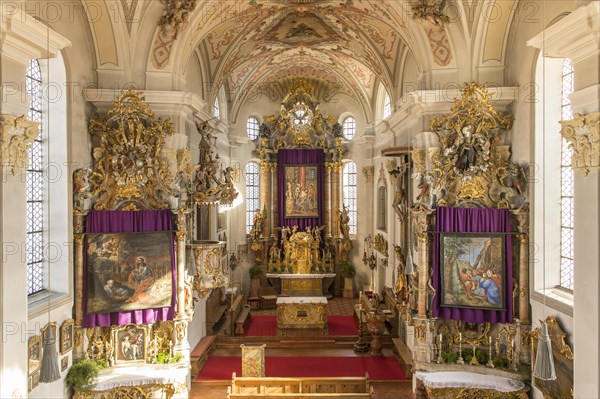 Restored lent scarfs hang in church
