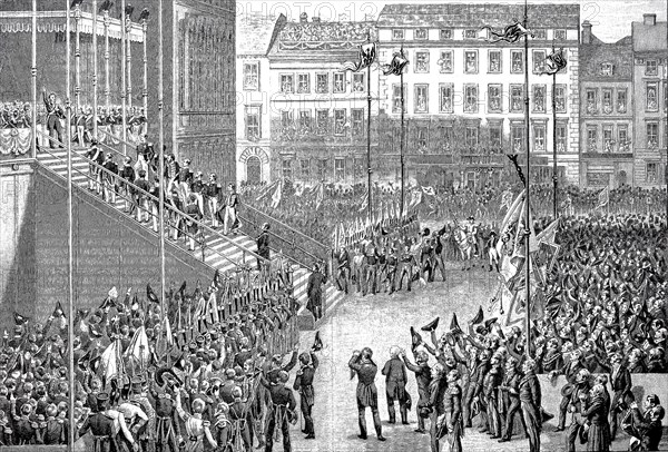 The various estates paid tribute to the prince Friedrich Wilhelm IV on October 15