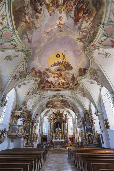 Interior with altar and ceiling fresco
