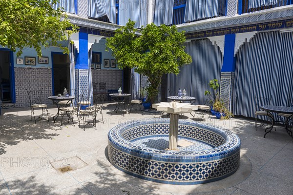Blue tiles and fountain