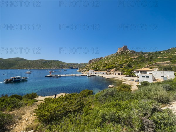View of the port and castle of Cabrera