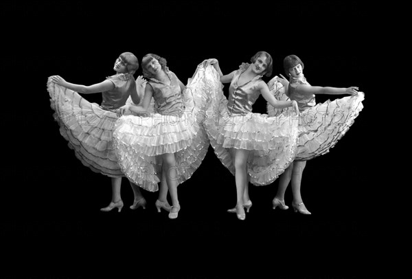 Four dancers with skirts