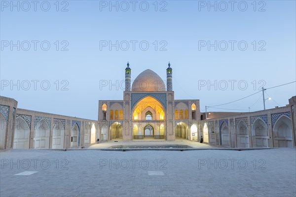 Mosque Masjed-e Agha Bozorg at dusk