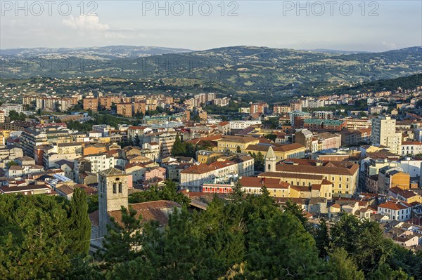 View from Castello Monforte to Campobasso with Church of San Bartolomeo and Cathedral
