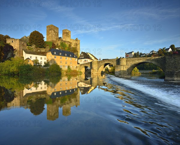 Castle and town Runkel with medieval stone bridge