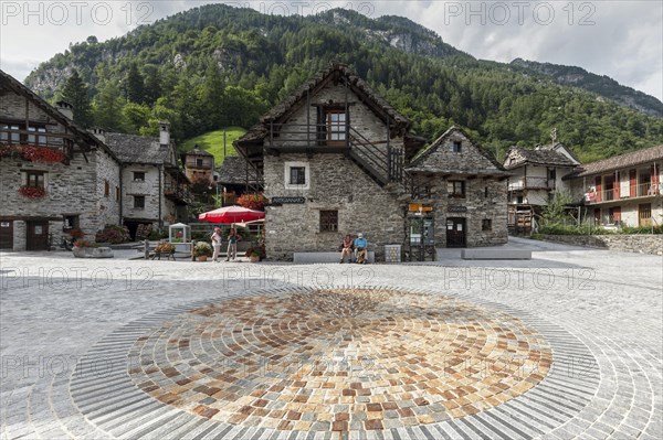 Typical Ticino stone houses in Sonogno village