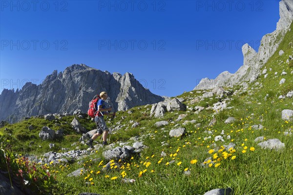 Mountaineer climbing the Hochkonig