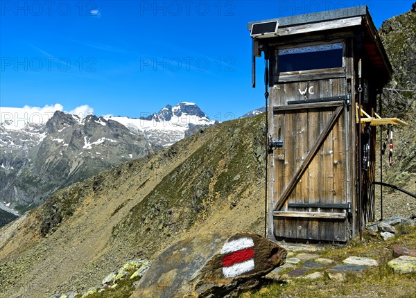 Toilet at the Bietschhorn mountain hut