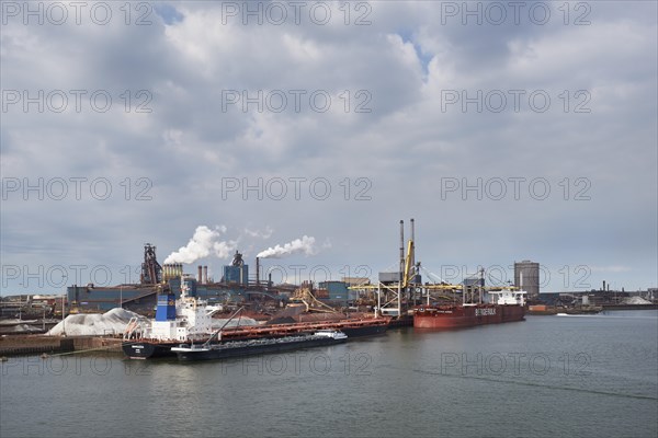 Steel mill of Tata Steel on the North Sea coast near Amsterdam