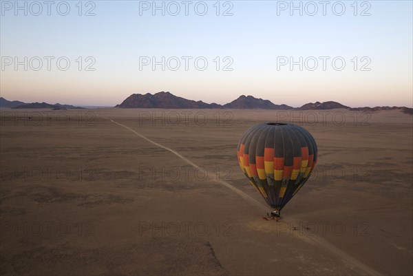 Hot-air balloon is ready for take-off