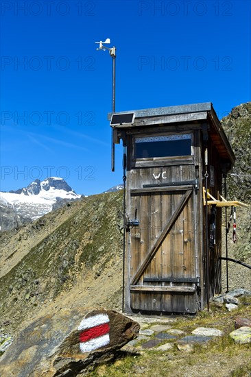 Toilet at the Bietschhorn mountain hut