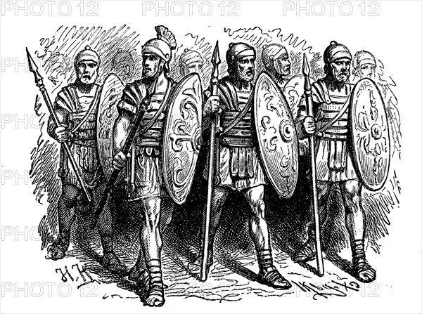 Roman legion soldiers with pilum