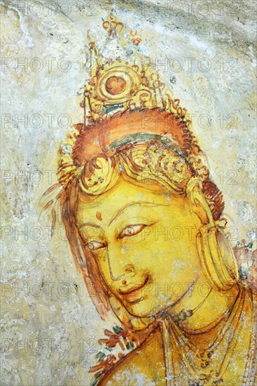 Fresco of the Cloud Girls on the Lion Rock of Sigiriya