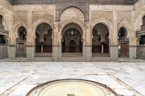 Courtyard of the Koran school Medersa Bou Inania