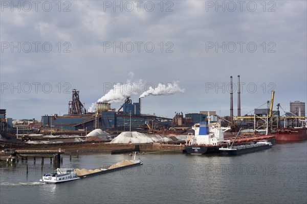 Steel mill of Tata Steel on the North Sea coast near Amsterdam