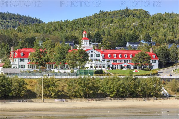 Hotel Tadoussac at the mouth of the Saguenay Fjord into the St. Lawrence River
