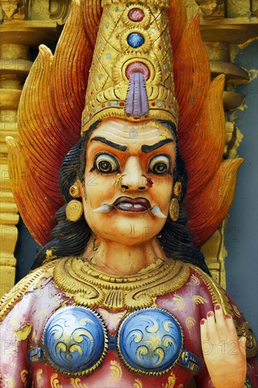 Colourful figure in the Hindu temple