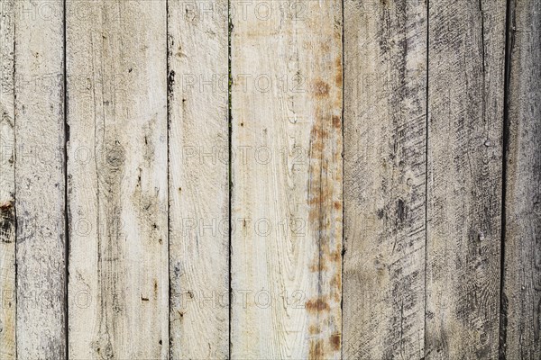 Close-up of old wooden grey and white painted barn wood planks