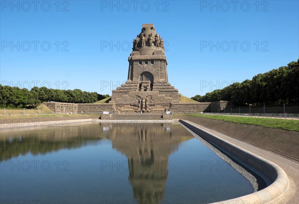 Volkerschlachtdenkmal with the lake of tears around the fallen soldiers