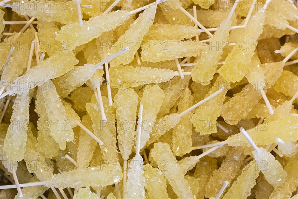 Rock candy sugar crystals