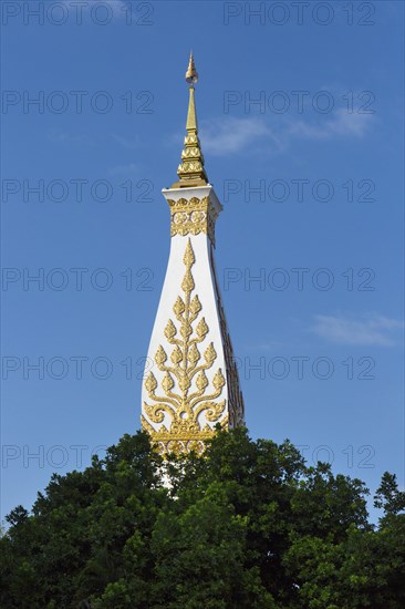 Lace of Chedi Wat Phra That Phanom decorated with golden ornaments