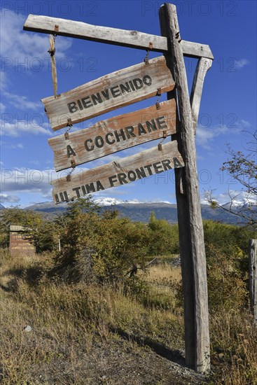 Wooden sign from Cochrane