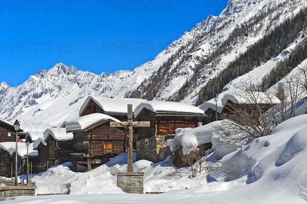 Snow-covered Valaisan reservoirs