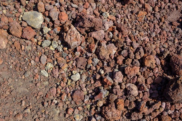 Red lava stones