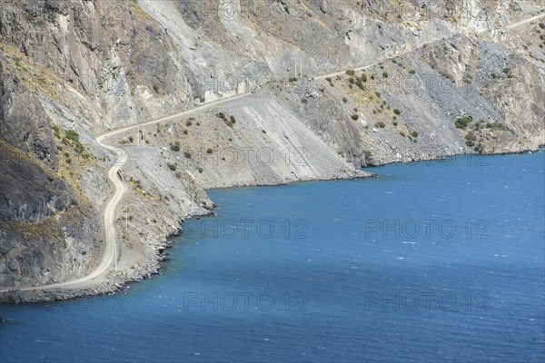Road from Chile Chico to Puerto Guadal at the lake Lago General Carrera (or also Lago Buenos Aires in Argentina)