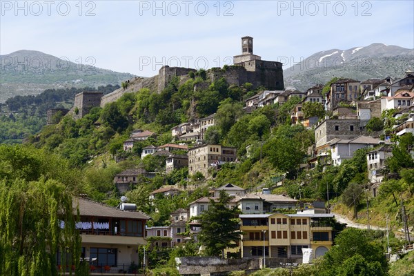 City view with castle hill and clock tower