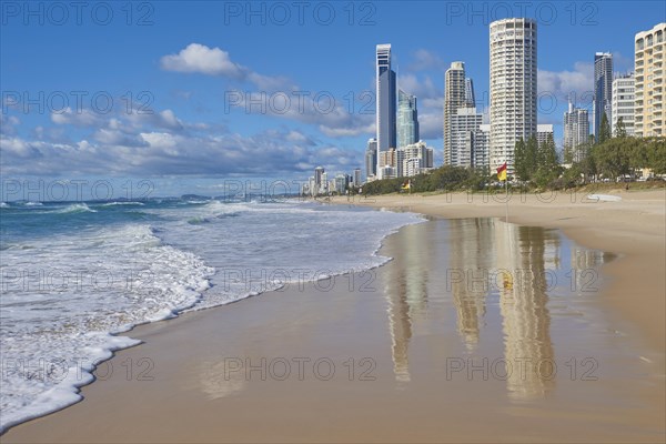 Surfers Paradise skyline at Beach in Gold Coast