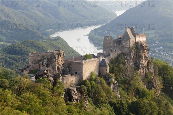 Ruin of Aggstein Castle in the evening light