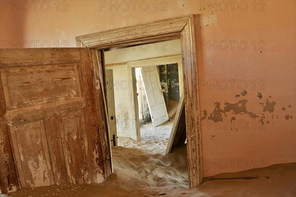 Desert sand in the ruined building of the former diamond city