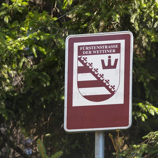 Tourist sign to the Furstenstrasse der Wettiner
