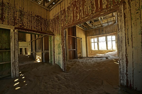 Desert sand in the ruined building of the former diamond city