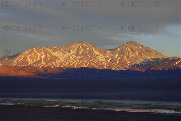Volcano Nevado Tres Cruces at sunset