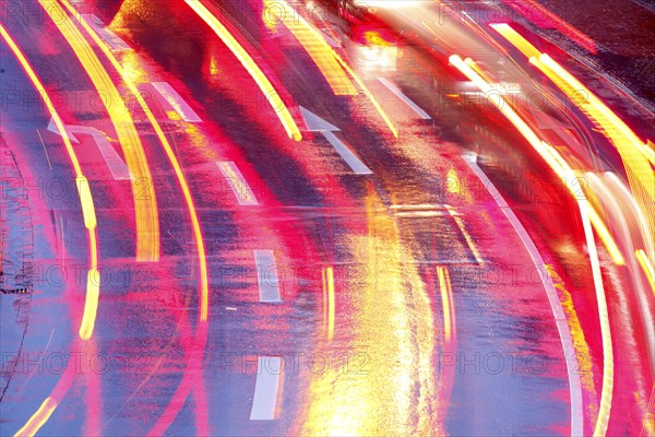 Rain-wet street