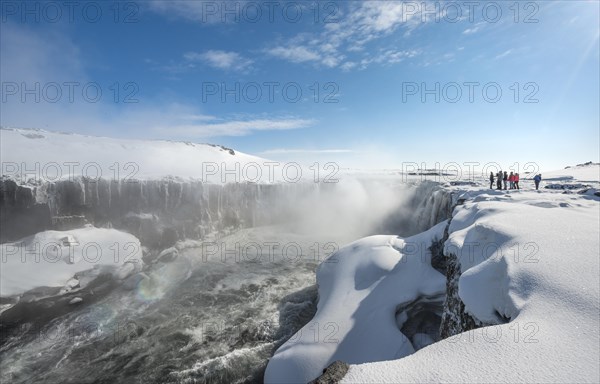 Hafragilsfoss Waterfall in winter