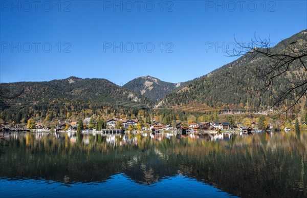 View of the village Walchensee in autumn