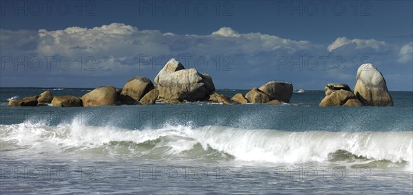 Breaking waves on the beach
