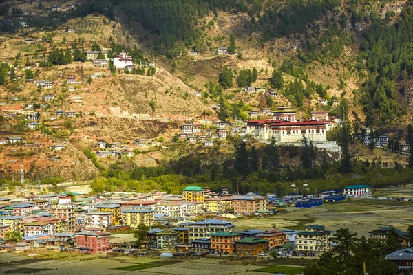 View of Paro and monastery fortress