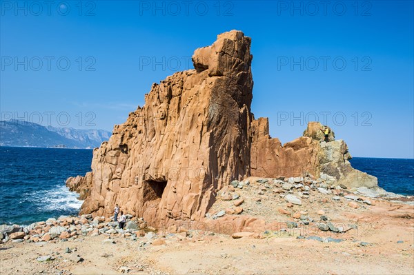Rock formation on the beach of Rocce Rosse