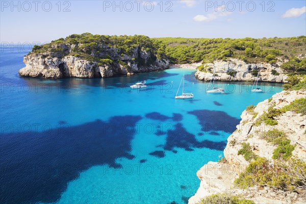 Sailboats at anchor