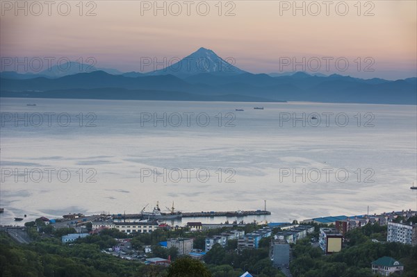 Avacha Bay with volcano