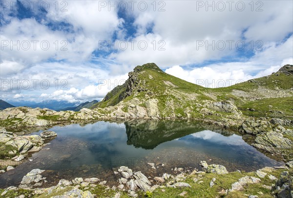 Landscape is reflected in a small lake
