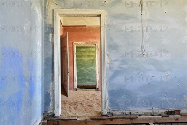 Desert sand in the ruined building of the former diamond city