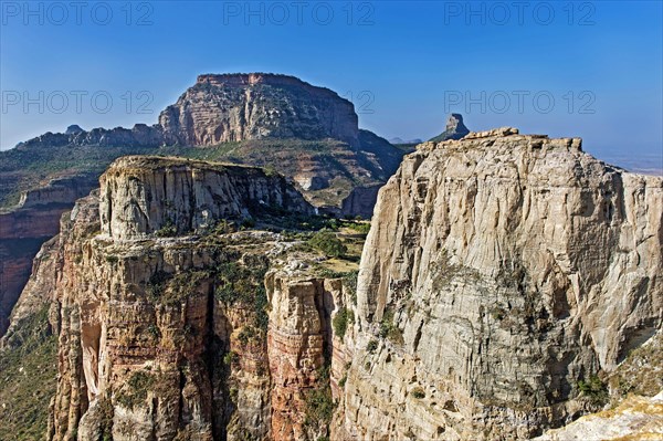 Rugged Gheralta mountain landscape near the Church Maryam Korkor