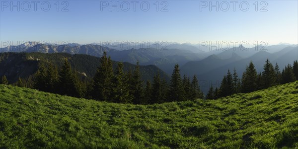 View from the Setzberg over Lake Tegernsee to Guffert