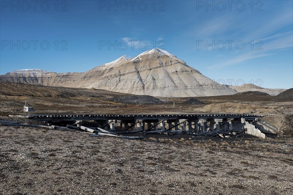 Historic wooden bridge for former coal mining