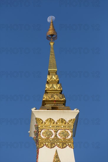 Lace of Chedi Wat Phra That Phanom decorated with golden ornaments